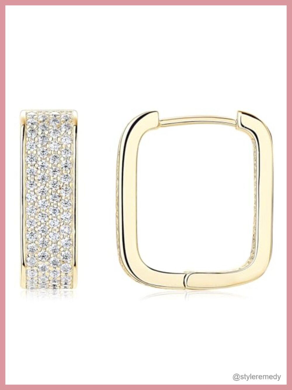 Moissanite Square Huggie Hoop Earrings Sterling Silver 1.39CTTW